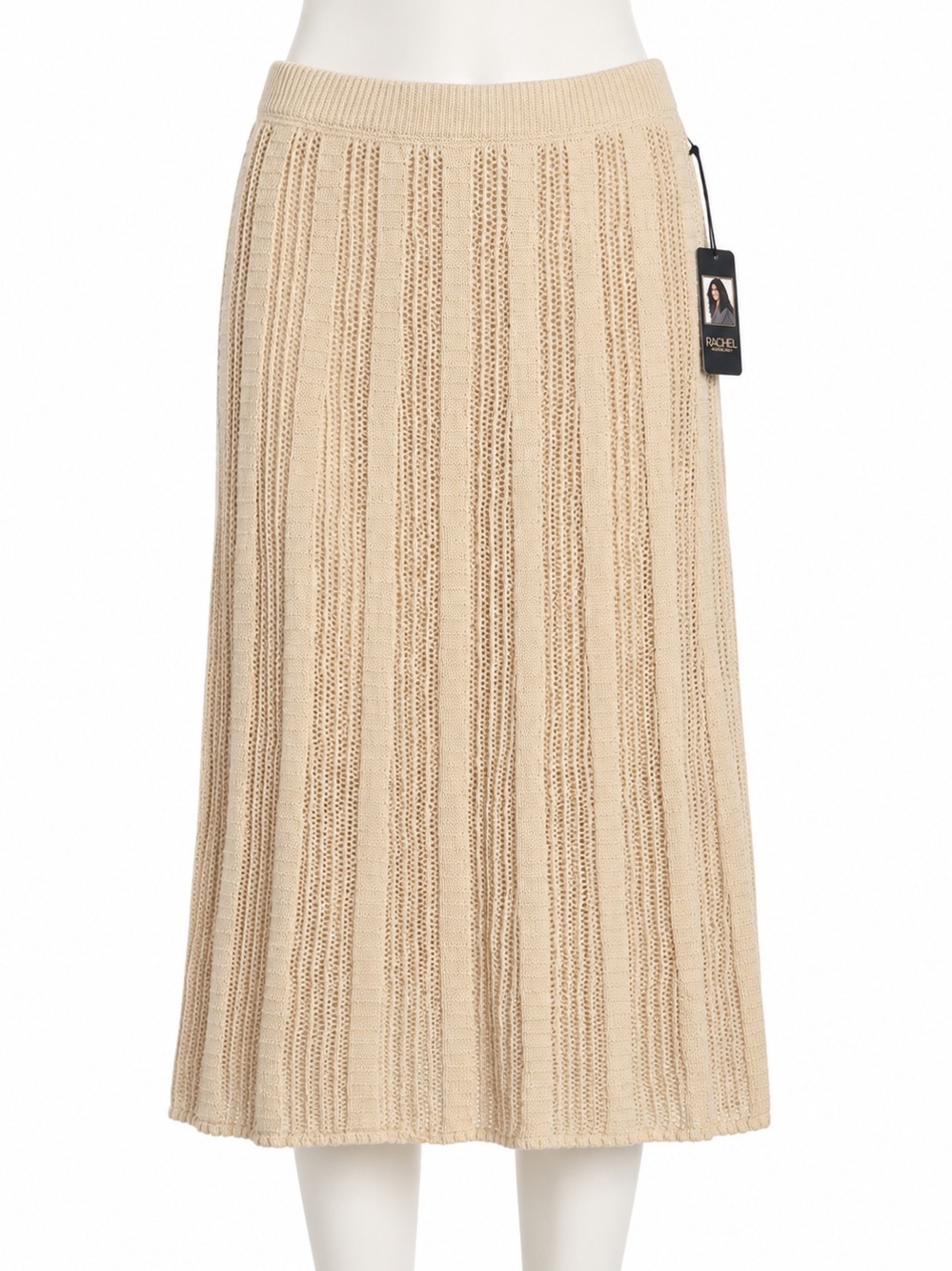 Size XL Rachel Rachel Roy Women’s Cream Open Knit Midi Skirt Lined A-Line NWT
